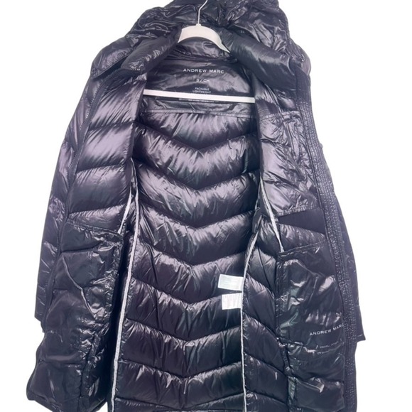 Andrew Marc Black Packable Lightweight Premium Down Coat Size S - Picture 3 of 16